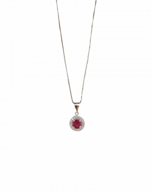 Collana Argento Pietra Rossa La Griffe Gioielleria CLR01